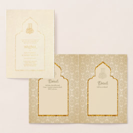 Zierbilingual WALIMA Nikah Muslime Hochzeit Folienkarte