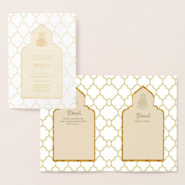 Zierbilingual WALIMA Nikah Muslime Hochzeit Folienkarte