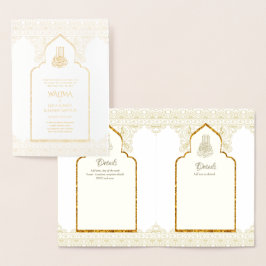 Zierbilingual WALIMA Nikah Muslime Hochzeit Folienkarte