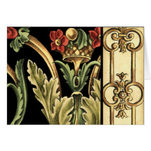 Zierblumendesign an schwarzen Grenzen