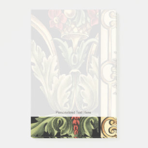 Zierblumendesign an schwarzen Grenzen Post-it Klebezettel