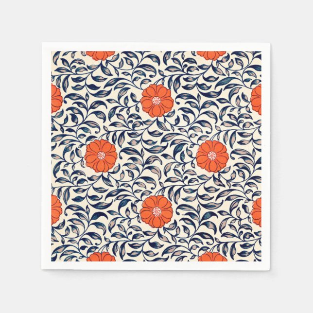 Zierblumenmuster Napkins Serviette (Vorderseite)