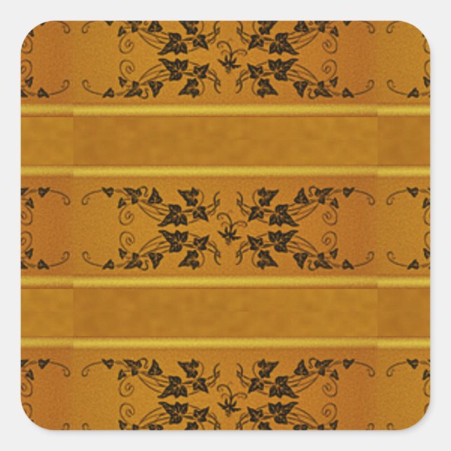 Zierbraun Quadratischer Aufkleber (Vorderseite)