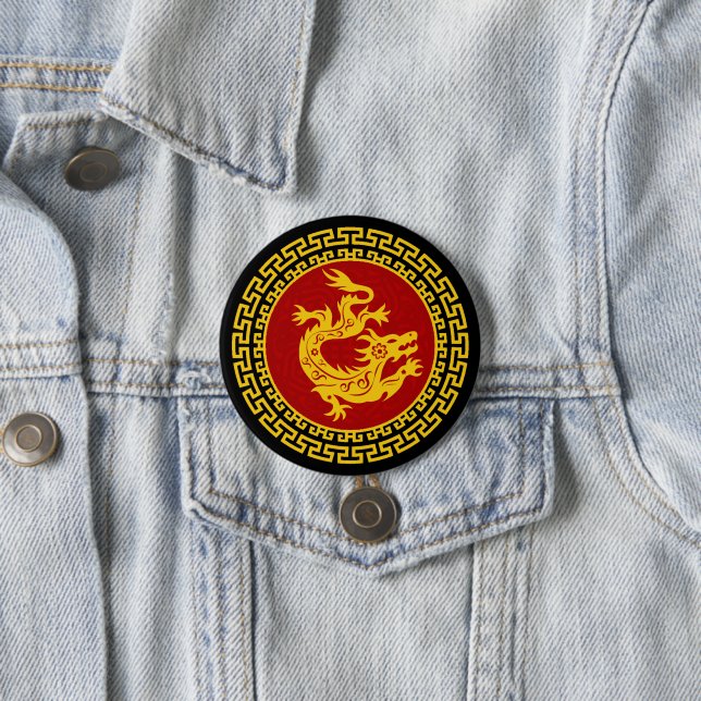 Zierchinesischer Neujahrsdrache Button (Beispiel)