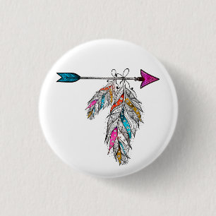 Zierfedern im Boho-Stil hängen Button