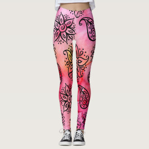 Zierflora: ethnisch nahtlos leggings