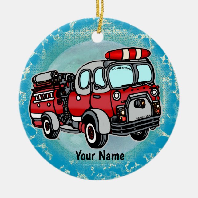 Ziergegenstände für niedliche Feuerwehrleute Keramik Ornament (Vorne)