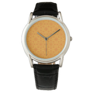 Ziergelbe Mandala geometrisches Muster Armbanduhr