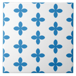 Ziergeometrisch Vintages blaues Muster. Fliese