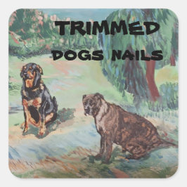 Zierhunde Nägel Klassische Rundkleber Quadratischer Aufkleber