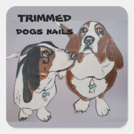 Zierhunde Nägel Klassische Rundkleber Quadratischer Aufkleber