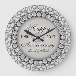 Zierjubiläum-Monogramm Große Wanduhr