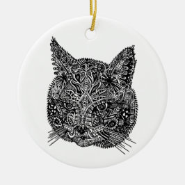 Zierkatze Keramik Ornament