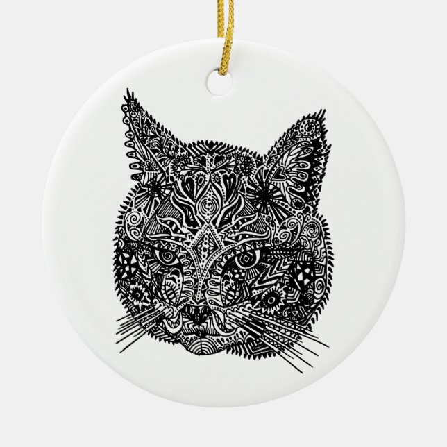 Zierkatze Keramik Ornament (Vorne)