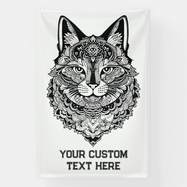 Zierkatze mit benutzerdefiniertem Text Banner (Vertikal)