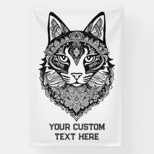 Zierkatze mit benutzerdefiniertem Text Banner