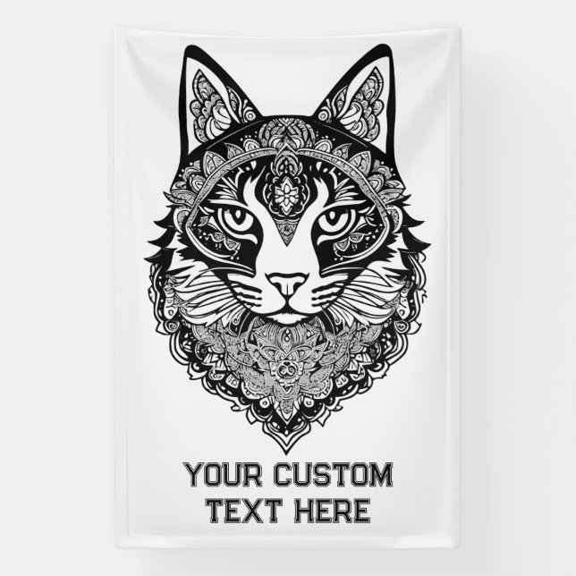 Zierkatze mit benutzerdefiniertem Text Banner (Vertikal)