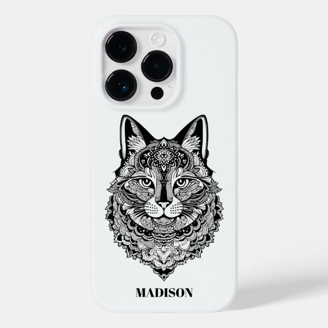 Zierkatze mit benutzerdefiniertem Text Case-Mate iPhone 14 Pro Hülle (Rückseite)