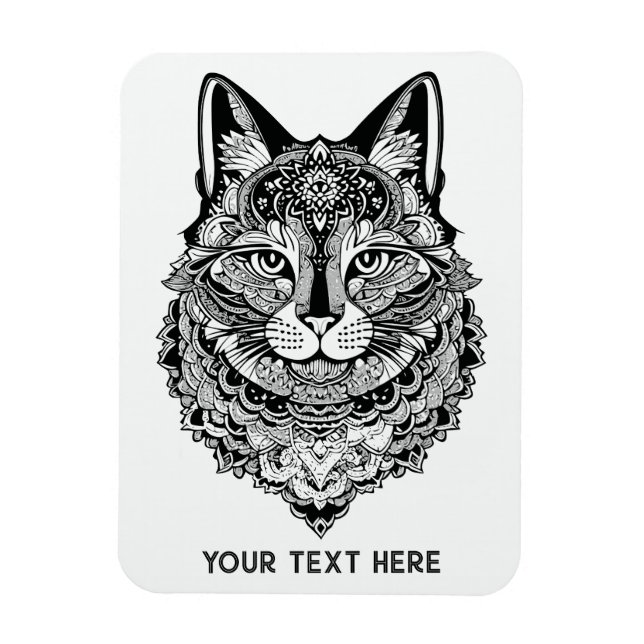Zierkatze mit benutzerdefiniertem Text Magnet (Vertikal)
