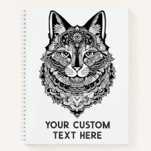 Zierkatze mit benutzerdefiniertem Text Notizbuch