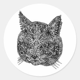 Zierkatze Runder Aufkleber