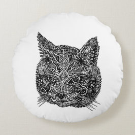 Zierkatze Rundes Kissen