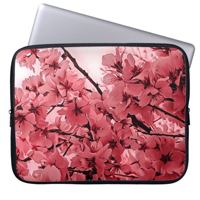 Zierkirschzweige Rosa Stilvoll Laptopschutzhülle (Vorderseite)