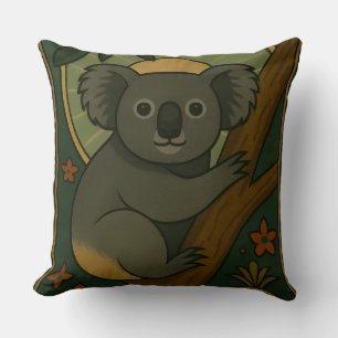 Zierkoala in Botanischer Mandala Kissen