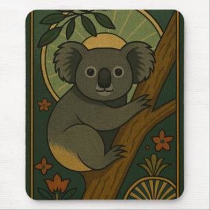 Zierkoala in Botanischer Mandala Mousepad