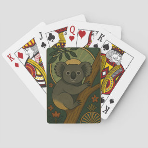 Zierkoala in Botanischer Mandala Spielkarten