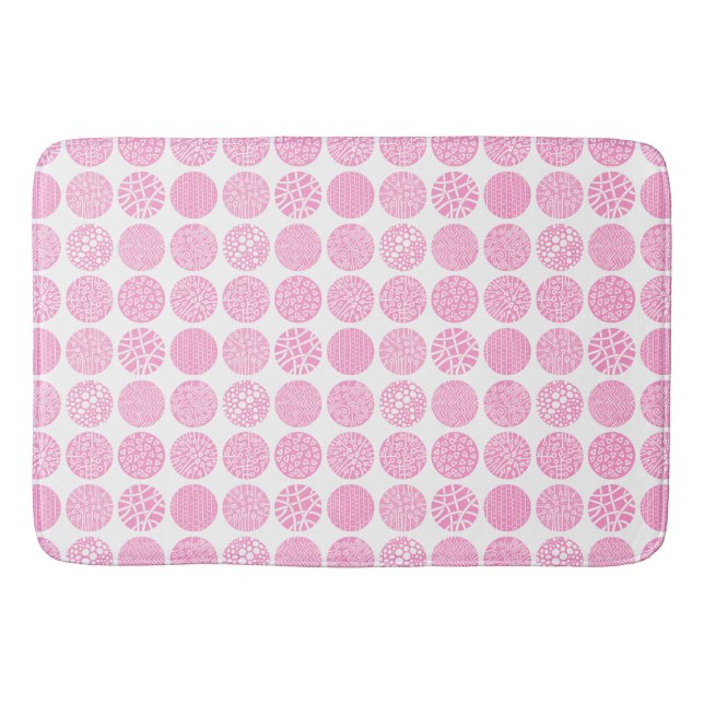 Zierkreise - Rosa und Weiß Badematte (Vorderseite)