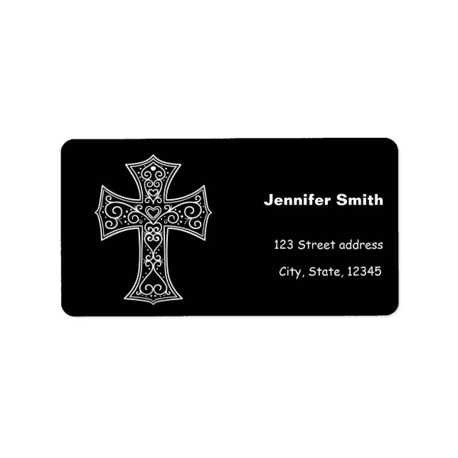Zierkreuz Adressaufkleber (Vorne)