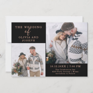Zierlich   Zwei-Foto-Hochzeit Einladung