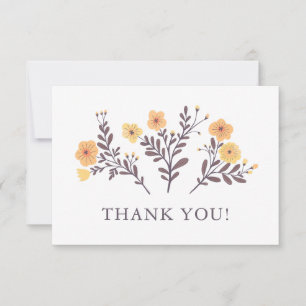 Zierliche Blumen Elegant Minimalistisch Maßgeschne Dankeskarte
