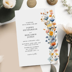Zierliche Blumen-Wildblumen-Hochzeit Einladung