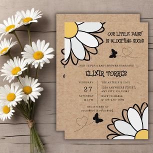 Zierliche Daisy Minimalistische Handwerk Baby-Part Einladung