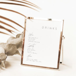 Zierliche Kalligrafie Moderne Signatur-Drinks-Schi Poster