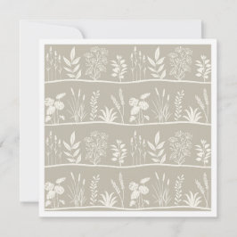 Zierliche neutrale Beige-minimalistische botanisch Mitteilungskarte