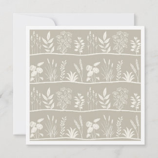 Zierliche neutrale Beige-minimalistische botanisch Mitteilungskarte