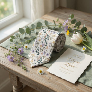 Zierliche Pastell-Wildblumen Krawatte