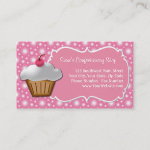 Zierliche rosa Cupcake-Geschäftskarte Visitenkarte