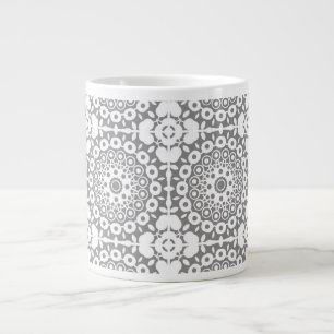 Zierliche weiße Quadrate auf einem hellgrauen Hint Jumbo-Tasse