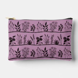 Zierliche Wiese Minimal Schwarz Botanische Silhoue Zubehörtasche