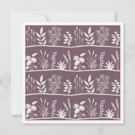 Zierliche Wiese Minimalistische Botanische Silhoue Mitteilungskarte