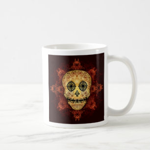 Zierlicher Flammen-Zuckerschädel Kaffeetasse