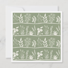Zierlicher Salbeigrüner Minimalistischer Botanisch Mitteilungskarte