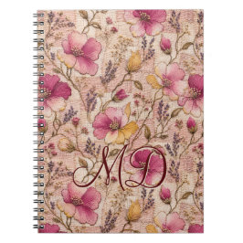 Zierliches Rosen-Blumengarten-Muster Notizblock