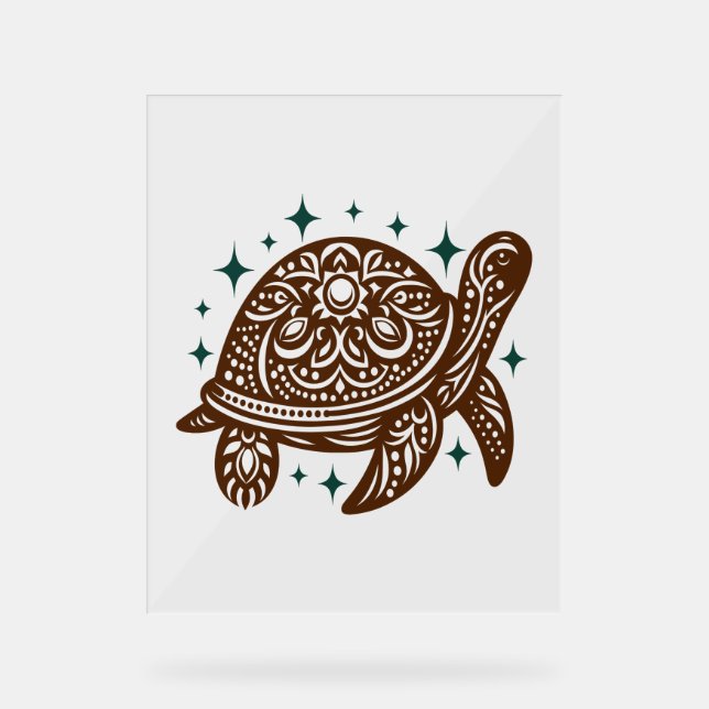 Ziermeerschildkröte Acrylschild (Vorderseite)