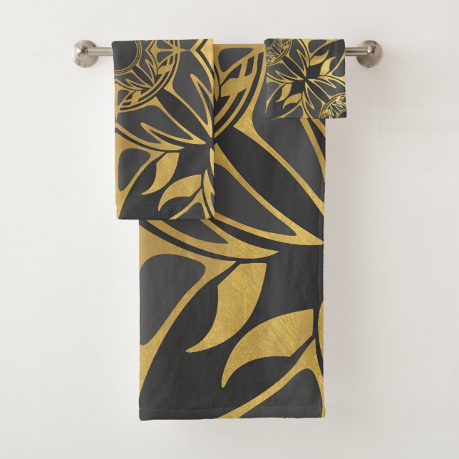 Ziermuster, abstrakt, elegant badhandtuch set (Insitu)