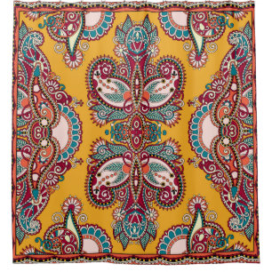 Zierpflanze Paisley: Traditionelle Bandanna Duschvorhang